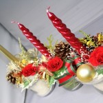 クリスマス仕様のプリザーブドフラワー